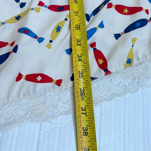 Betsey Johnson Vintage Y2K Candy Print 100% Silk Slip Dress Size 6 Babydoll - Picture 15 of 16